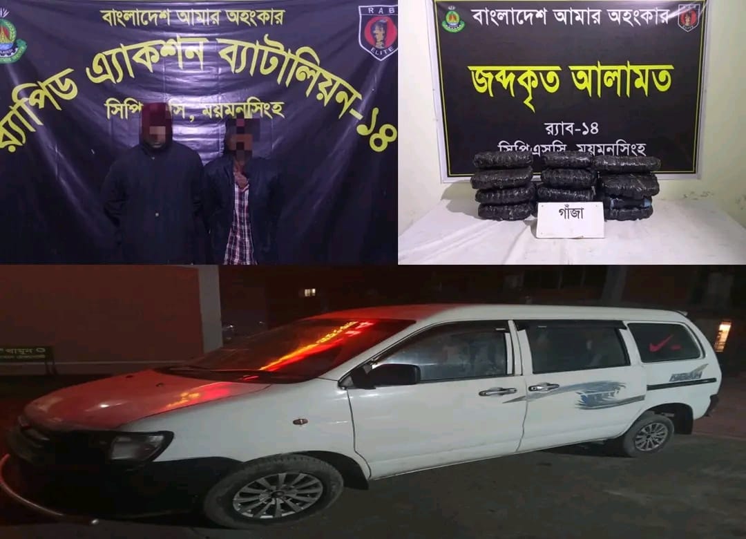 অবৈধ মাদকদ্রব্য গাজাসহ ২ মাদককারবারিকে র‍্যাব-১৪ হাতে গ্রেফতার 